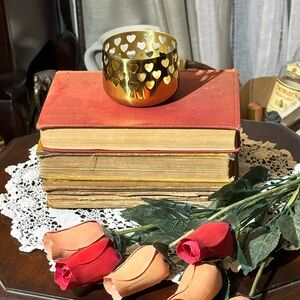 Brass Heart Cutout Candle Holder